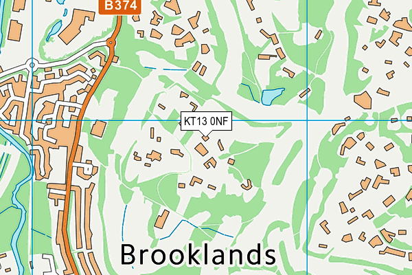 KT13 0NF map - OS VectorMap District (Ordnance Survey)