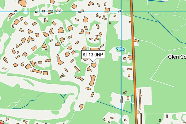 KT13 0NP map - OS VectorMap District (Ordnance Survey)