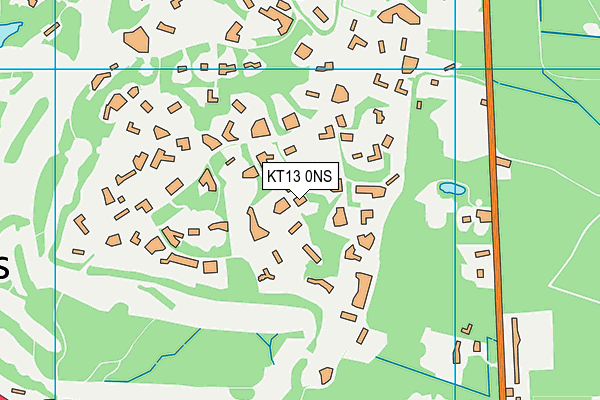 KT13 0NS map - OS VectorMap District (Ordnance Survey)