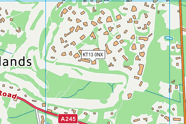 KT13 0NX map - OS VectorMap District (Ordnance Survey)