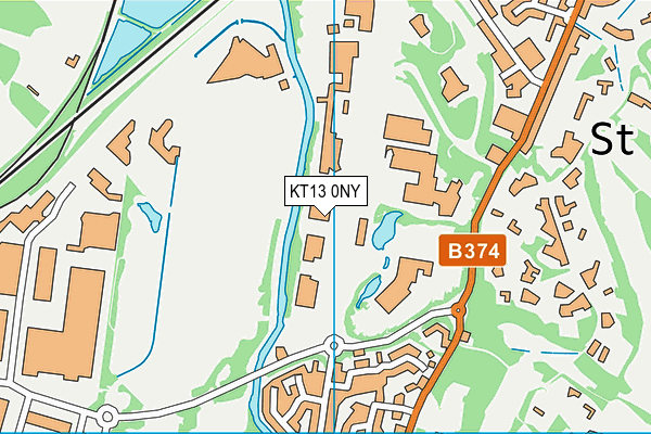 KT13 0NY map - OS VectorMap District (Ordnance Survey)