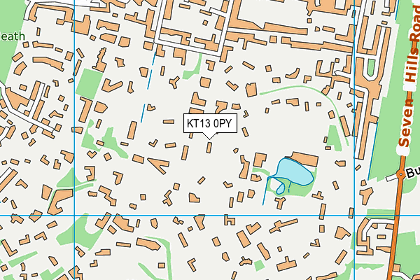 KT13 0PY map - OS VectorMap District (Ordnance Survey)