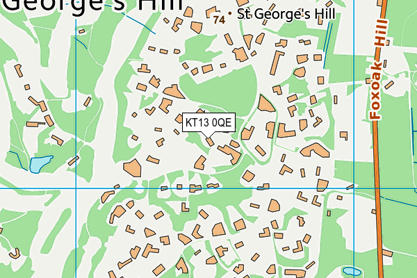 KT13 0QE map - OS VectorMap District (Ordnance Survey)