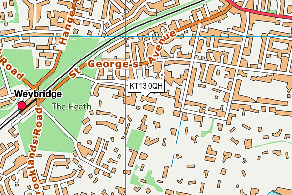 KT13 0QH map - OS VectorMap District (Ordnance Survey)