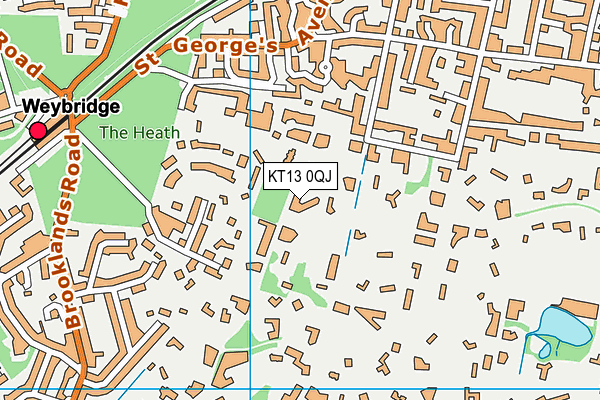 KT13 0QJ map - OS VectorMap District (Ordnance Survey)