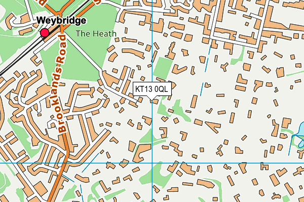 KT13 0QL map - OS VectorMap District (Ordnance Survey)