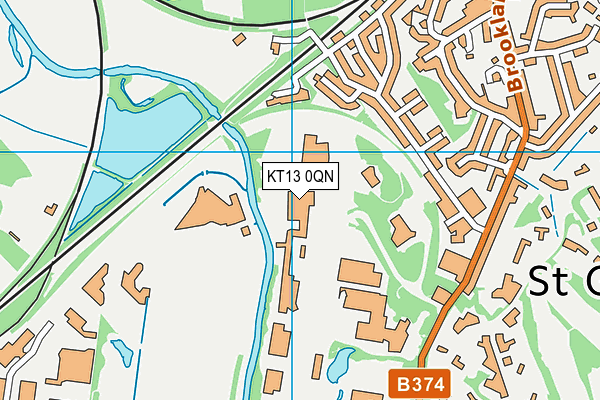 KT13 0QN map - OS VectorMap District (Ordnance Survey)