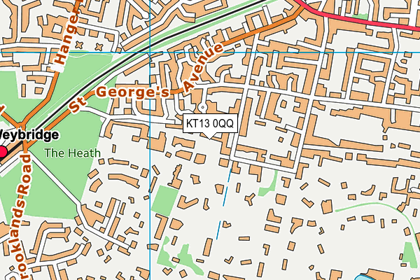 KT13 0QQ map - OS VectorMap District (Ordnance Survey)