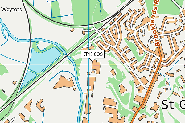 KT13 0QS map - OS VectorMap District (Ordnance Survey)