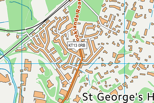 KT13 0RB map - OS VectorMap District (Ordnance Survey)