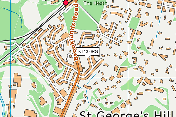 KT13 0RG map - OS VectorMap District (Ordnance Survey)