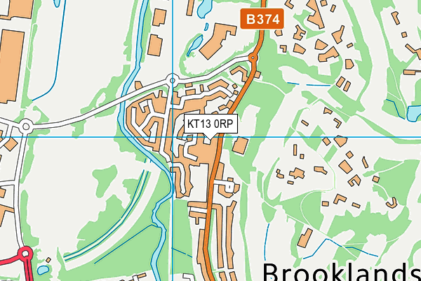 KT13 0RP map - OS VectorMap District (Ordnance Survey)
