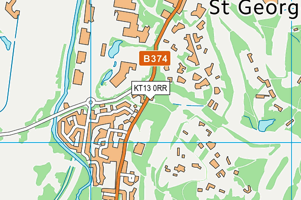 KT13 0RR map - OS VectorMap District (Ordnance Survey)