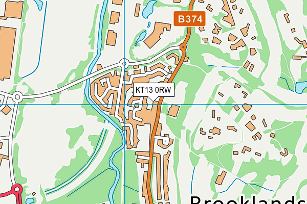 KT13 0RW map - OS VectorMap District (Ordnance Survey)