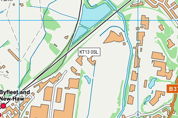 KT13 0SL map - OS VectorMap District (Ordnance Survey)