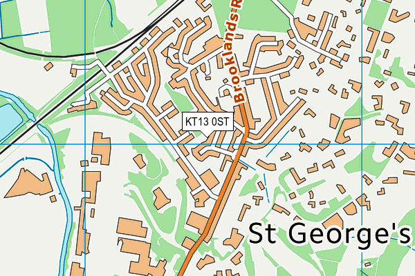 KT13 0ST map - OS VectorMap District (Ordnance Survey)
