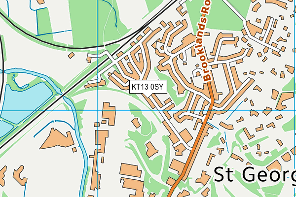 KT13 0SY map - OS VectorMap District (Ordnance Survey)