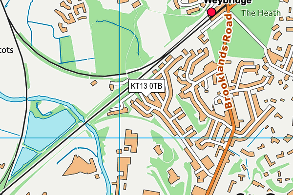 KT13 0TB map - OS VectorMap District (Ordnance Survey)