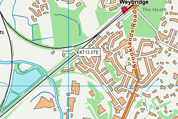 KT13 0TE map - OS VectorMap District (Ordnance Survey)