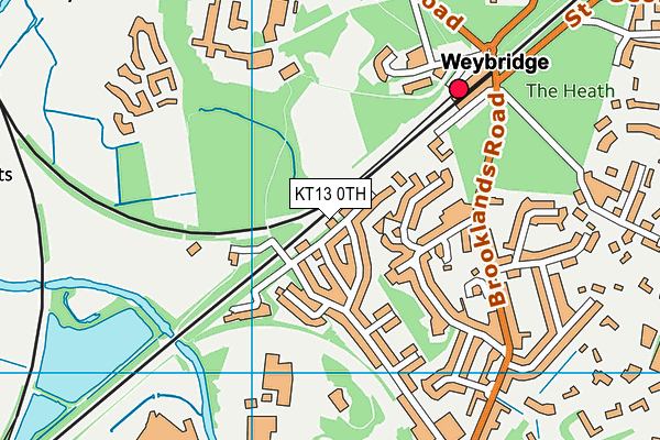 KT13 0TH map - OS VectorMap District (Ordnance Survey)