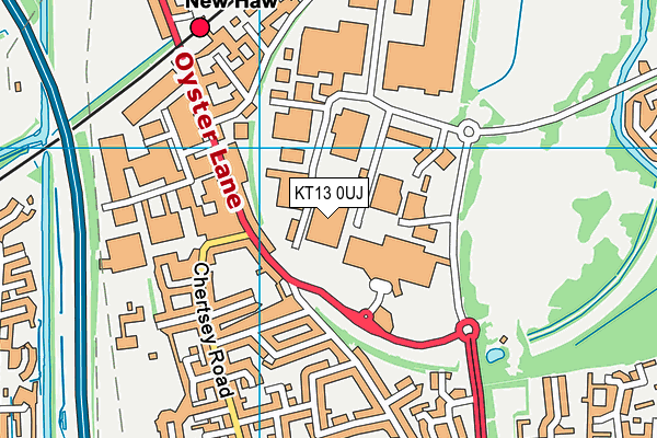 KT13 0UJ map - OS VectorMap District (Ordnance Survey)
