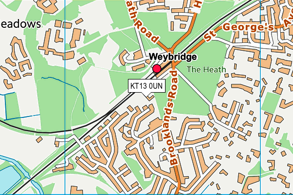 KT13 0UN map - OS VectorMap District (Ordnance Survey)