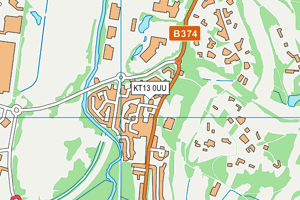 KT13 0UU map - OS VectorMap District (Ordnance Survey)