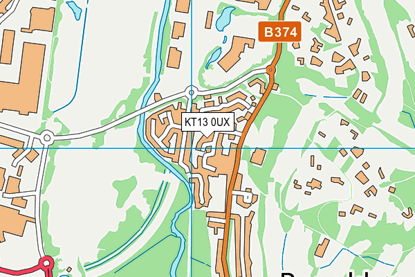 KT13 0UX map - OS VectorMap District (Ordnance Survey)