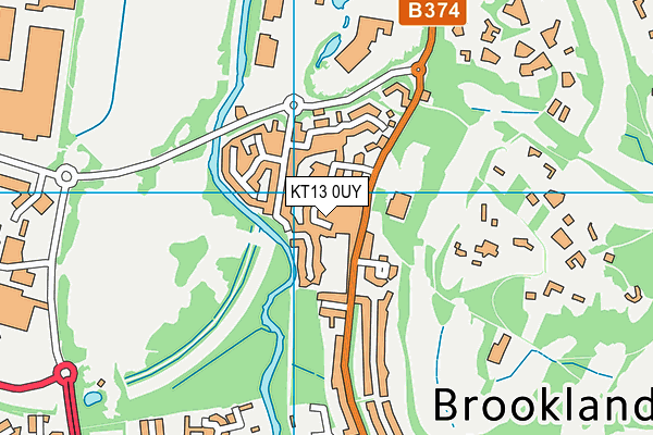 KT13 0UY map - OS VectorMap District (Ordnance Survey)