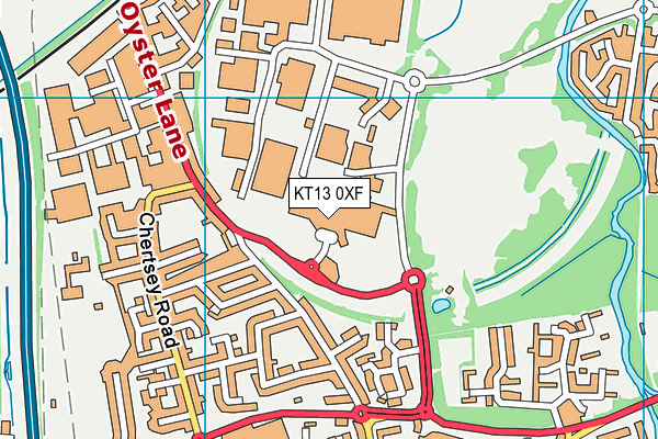 KT13 0XF map - OS VectorMap District (Ordnance Survey)