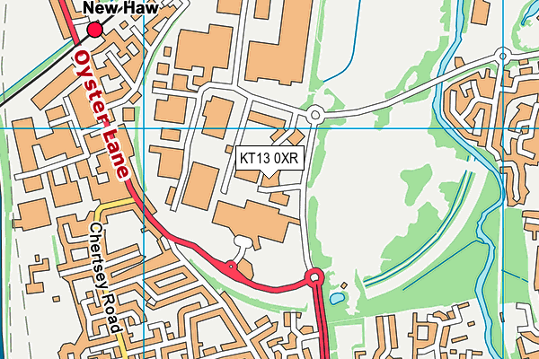 KT13 0XR map - OS VectorMap District (Ordnance Survey)