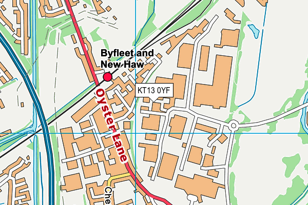 KT13 0YF map - OS VectorMap District (Ordnance Survey)