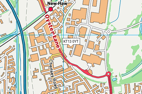 KT13 0YT map - OS VectorMap District (Ordnance Survey)