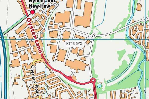 KT13 0YX map - OS VectorMap District (Ordnance Survey)