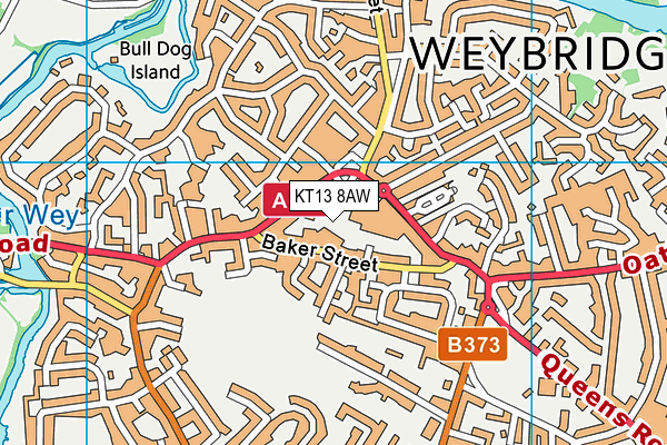 KT13 8AW map - OS VectorMap District (Ordnance Survey)