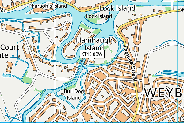 KT13 8BW map - OS VectorMap District (Ordnance Survey)