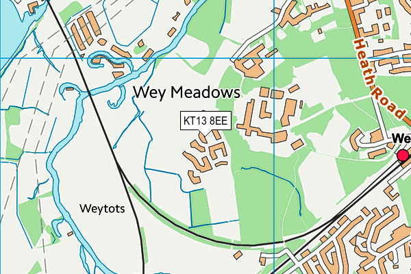 KT13 8EE map - OS VectorMap District (Ordnance Survey)