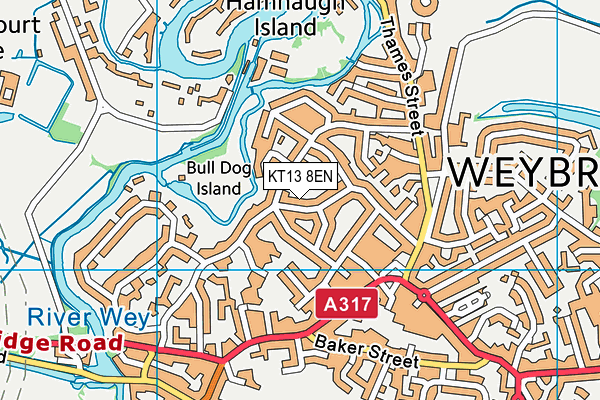 KT13 8EN map - OS VectorMap District (Ordnance Survey)