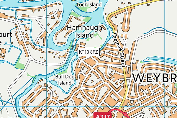 KT13 8FZ map - OS VectorMap District (Ordnance Survey)