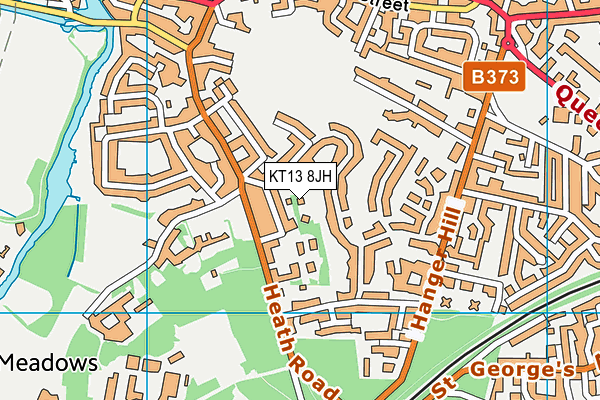 KT13 8JH map - OS VectorMap District (Ordnance Survey)