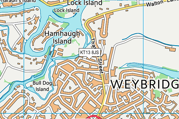 KT13 8JS map - OS VectorMap District (Ordnance Survey)