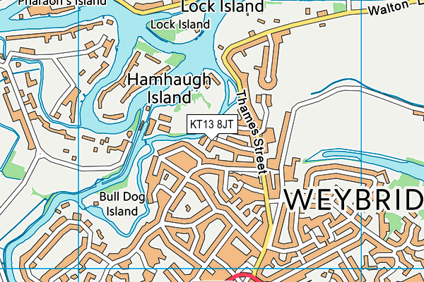KT13 8JT map - OS VectorMap District (Ordnance Survey)