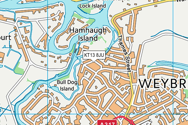KT13 8JU map - OS VectorMap District (Ordnance Survey)