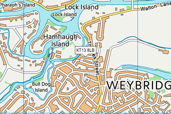 KT13 8LB map - OS VectorMap District (Ordnance Survey)