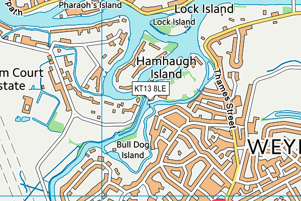 KT13 8LE map - OS VectorMap District (Ordnance Survey)