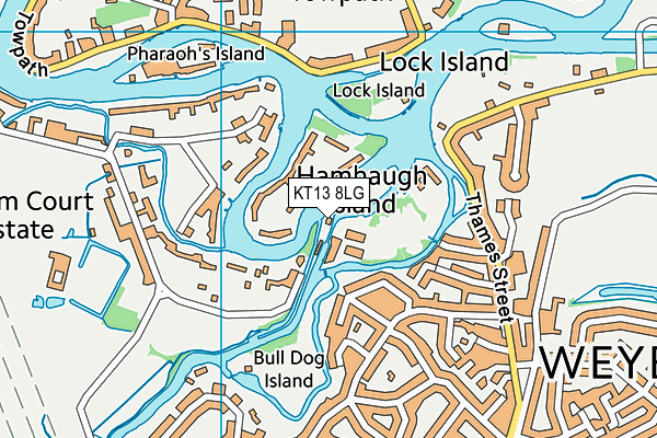 KT13 8LG map - OS VectorMap District (Ordnance Survey)