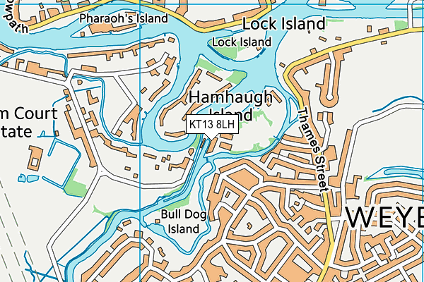 KT13 8LH map - OS VectorMap District (Ordnance Survey)