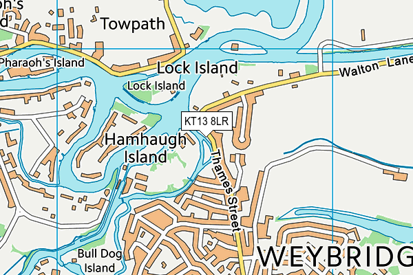 KT13 8LR map - OS VectorMap District (Ordnance Survey)