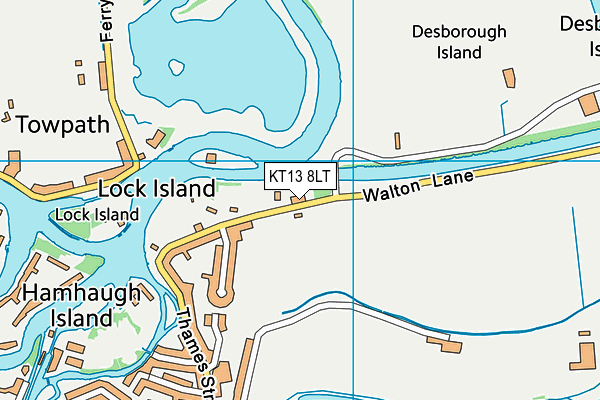 KT13 8LT map - OS VectorMap District (Ordnance Survey)
