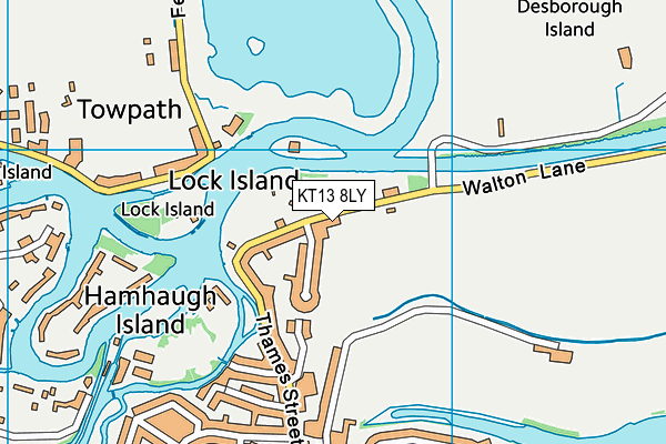 KT13 8LY map - OS VectorMap District (Ordnance Survey)